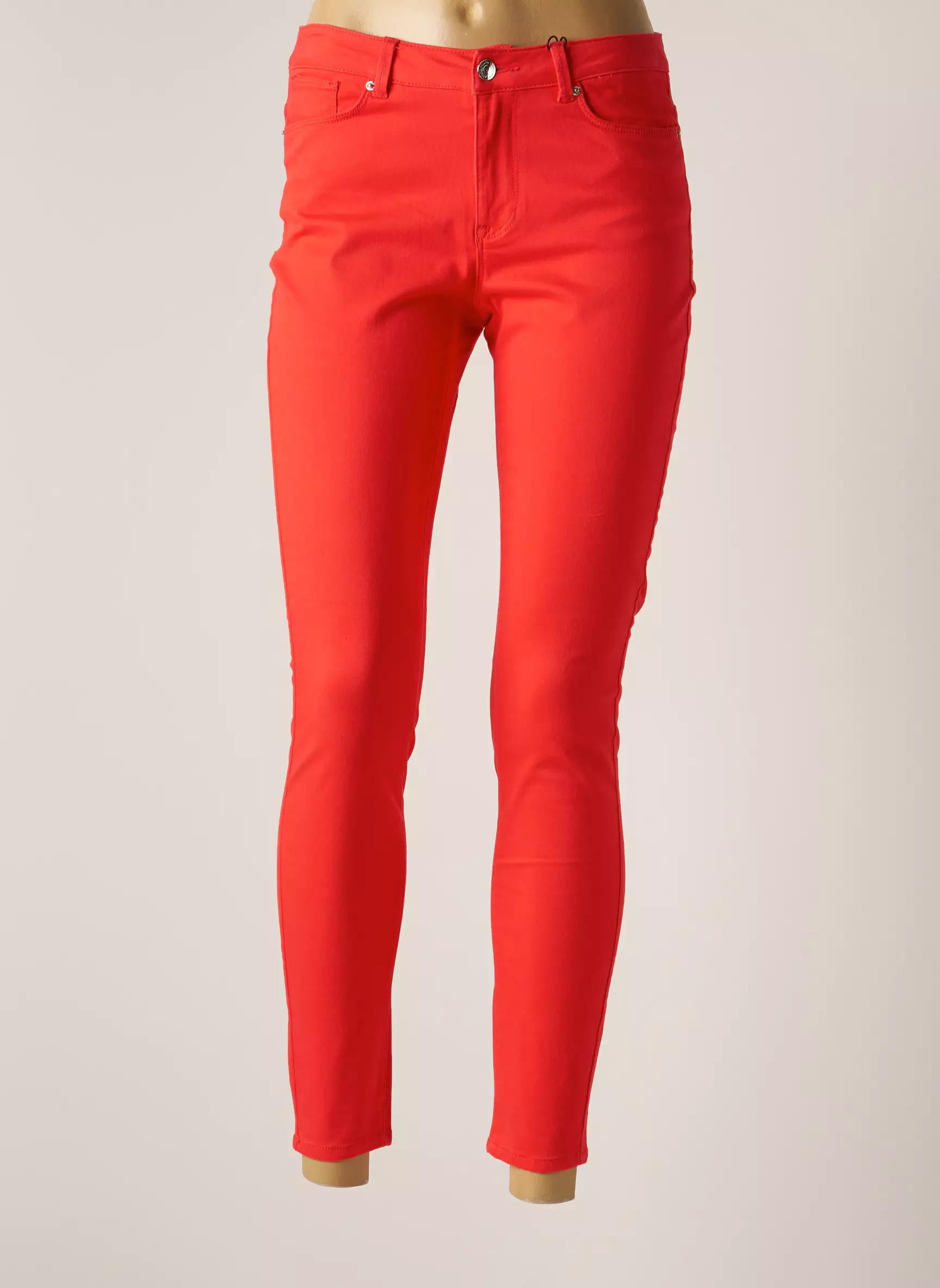 Vero Moda Pantalons Slim Femme couleur rouge