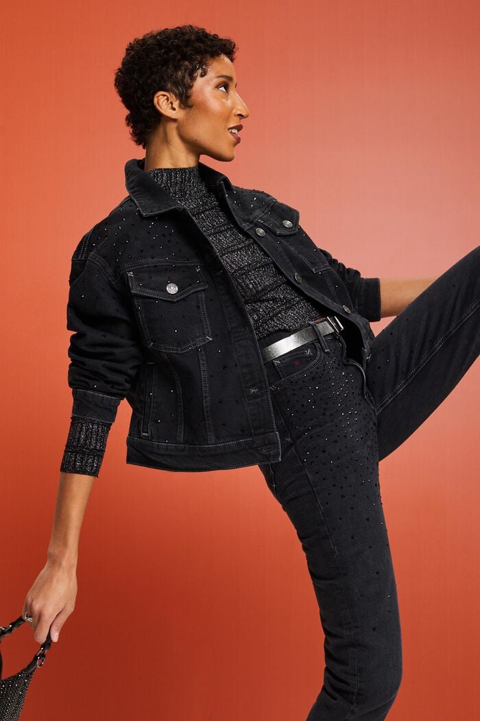 Jeansjacke mit Strass