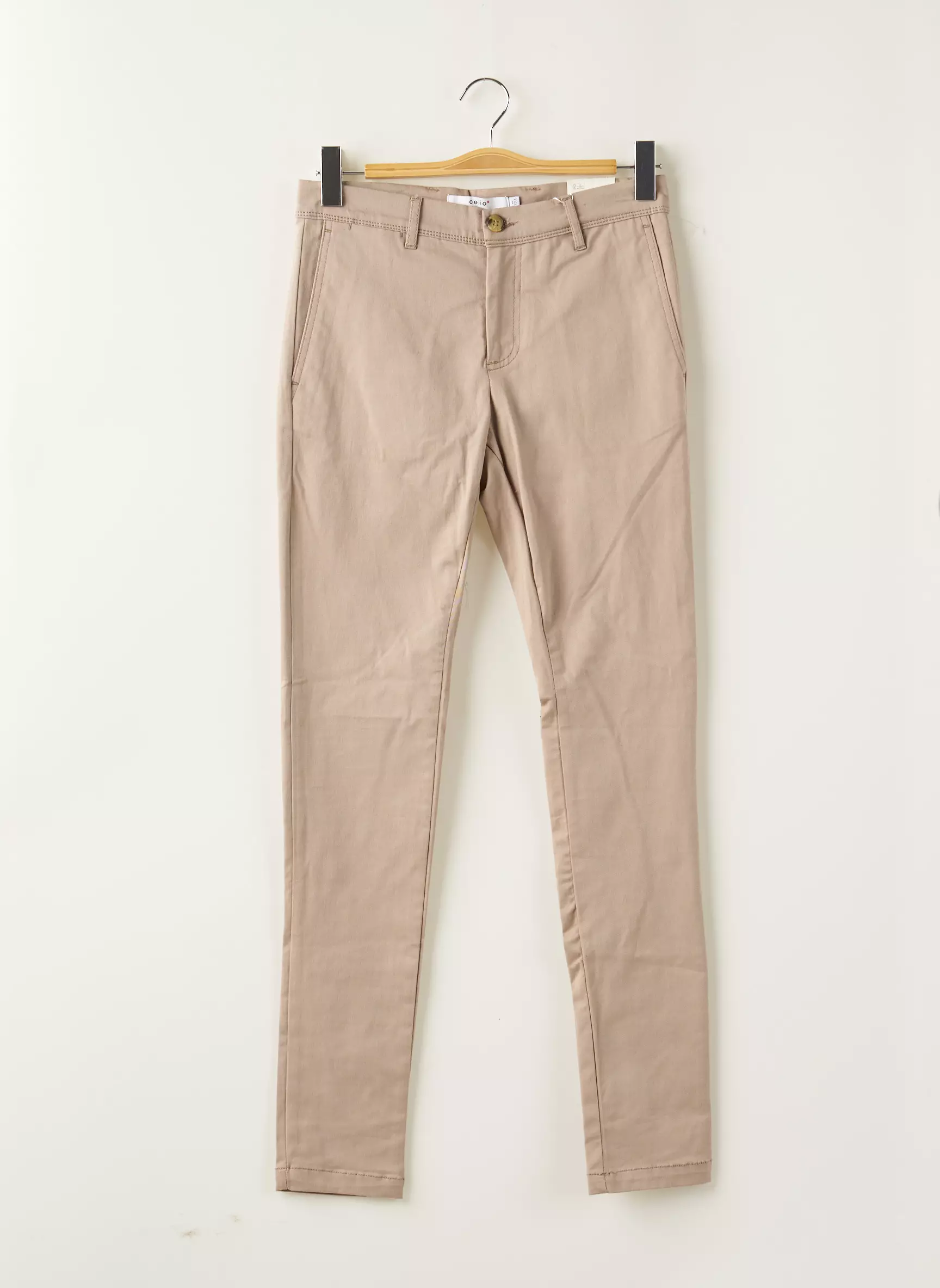 Celio Pantalons Chino Homme couleur beige