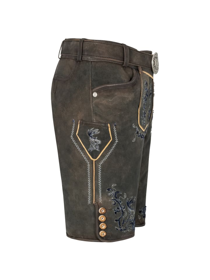KRÜGER Lederhose Ismael in grau günstig kaufen