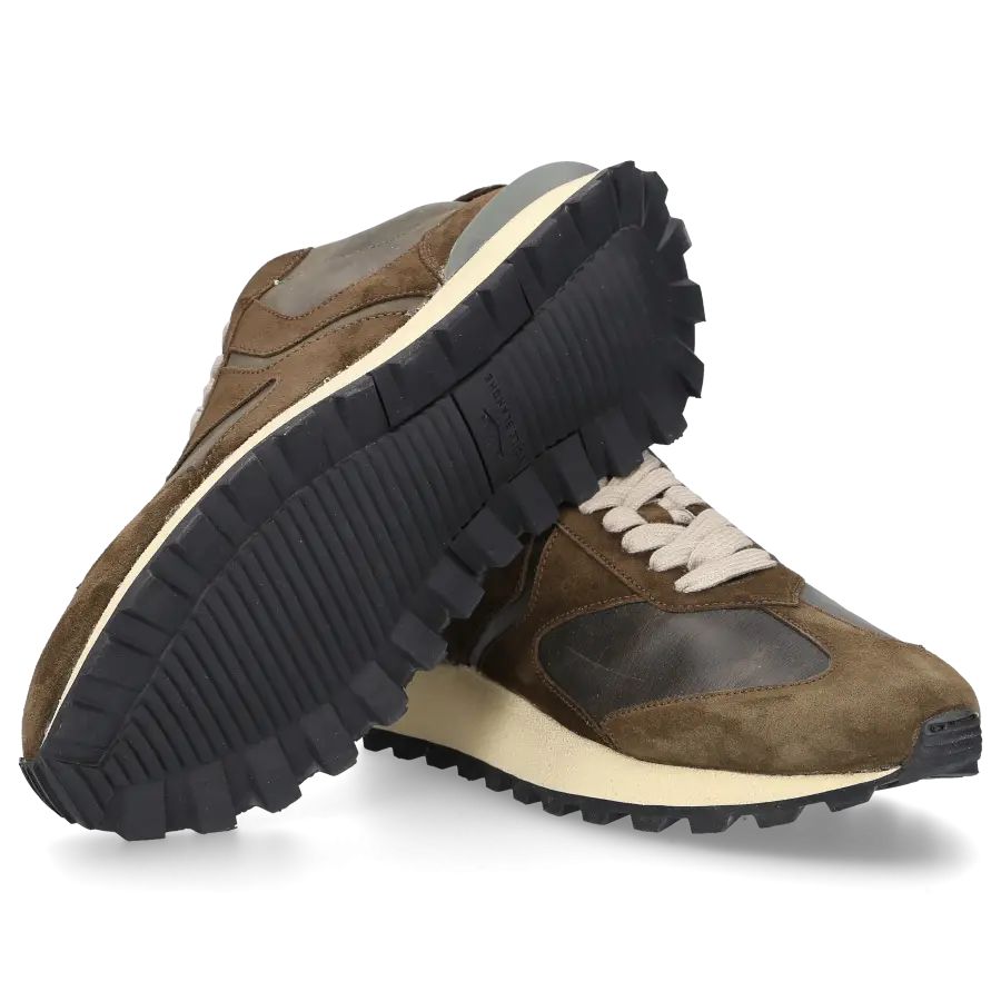 VOILE BLANCHE - Sneaker low Qwark MAN Kalbsleder - oliv