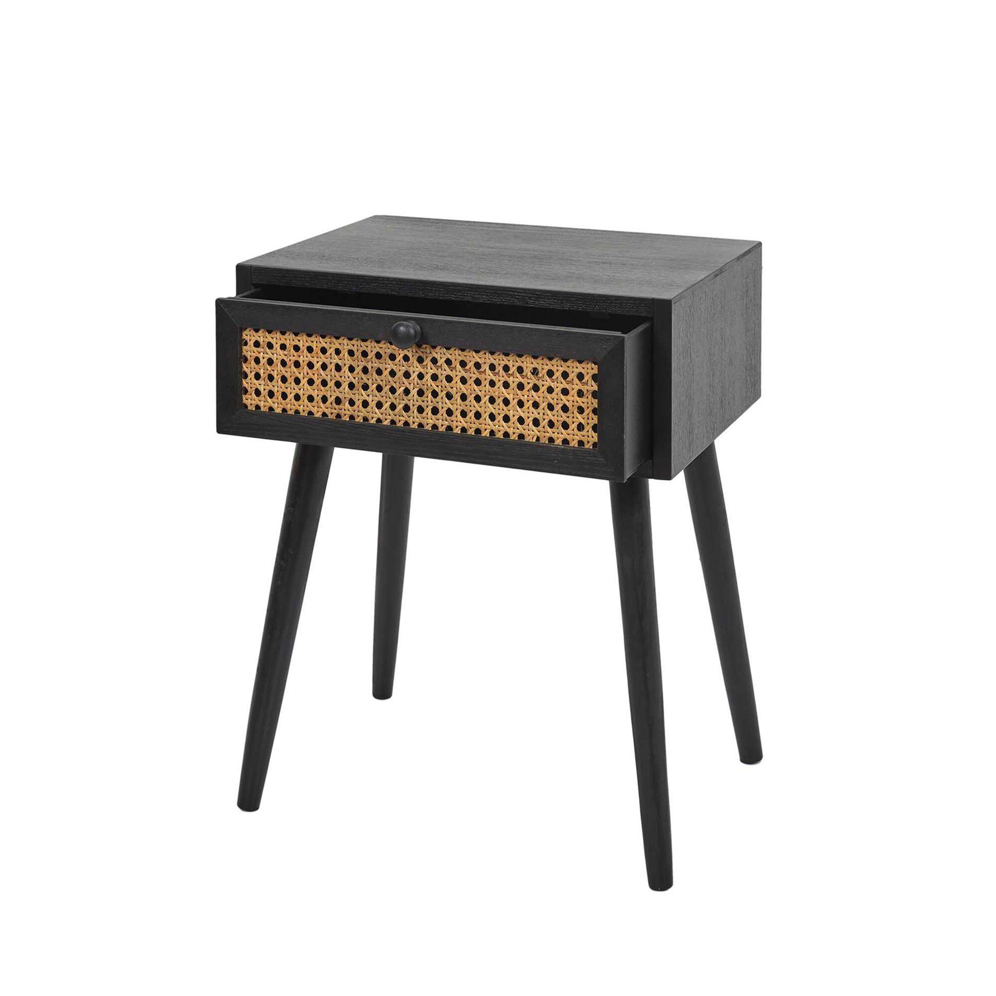 Table de chevet bois noir