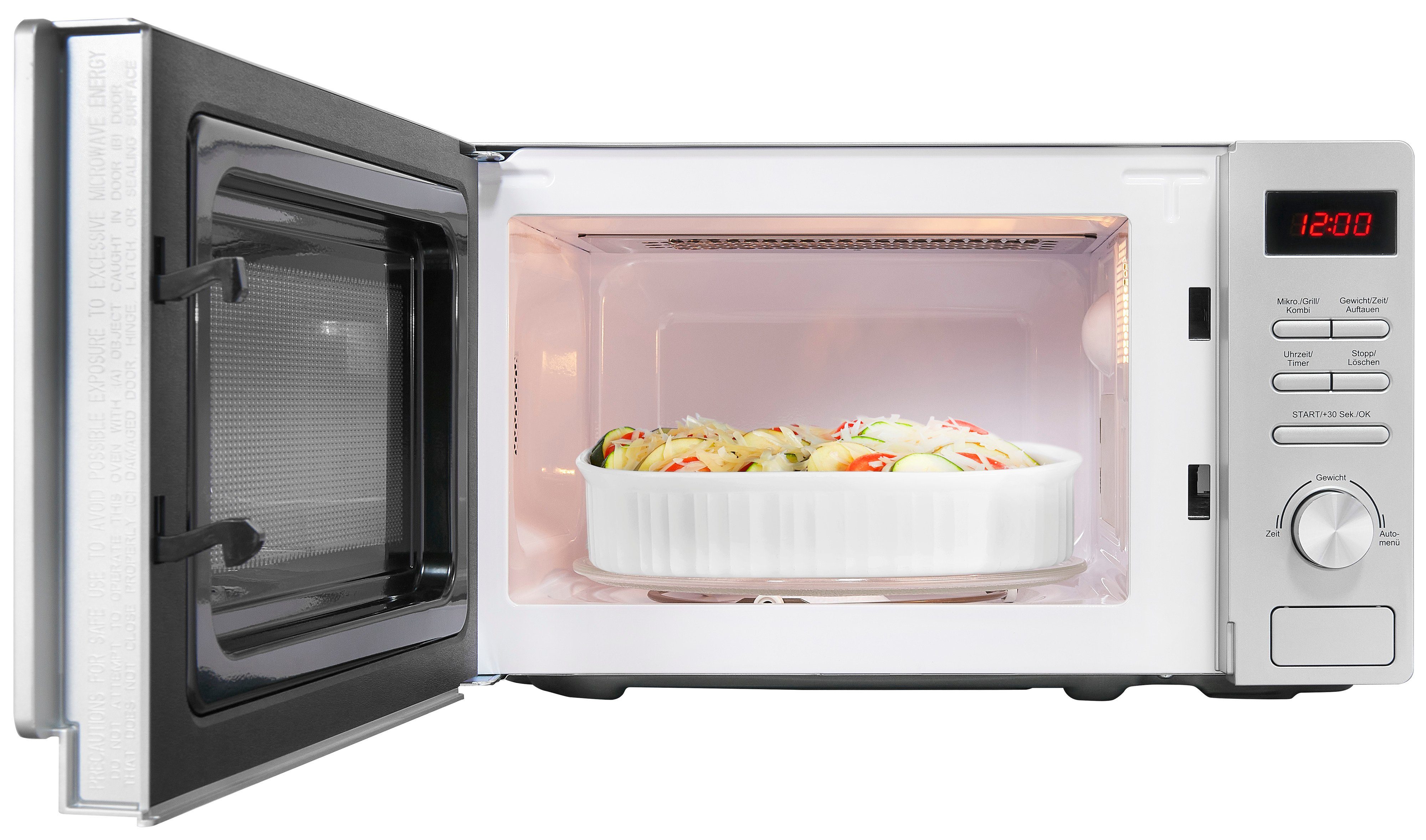 exquisit Mikrowelle MW2070-3GDI si, Mikrowelle, Grill, 20,00 l, schlicht und leistungsstark, digitaler Timer, Grill-Funktion