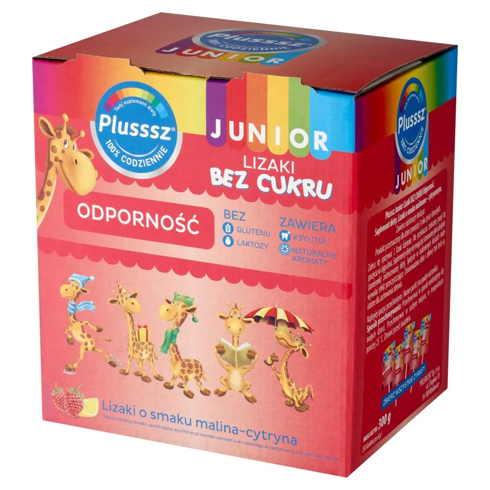 Plusssz Junior Immunity, Γλειφιτζούρια χωρίς ζάχαρη, Γεύση σμέουρων-αγριοτριανταφυλλιάς