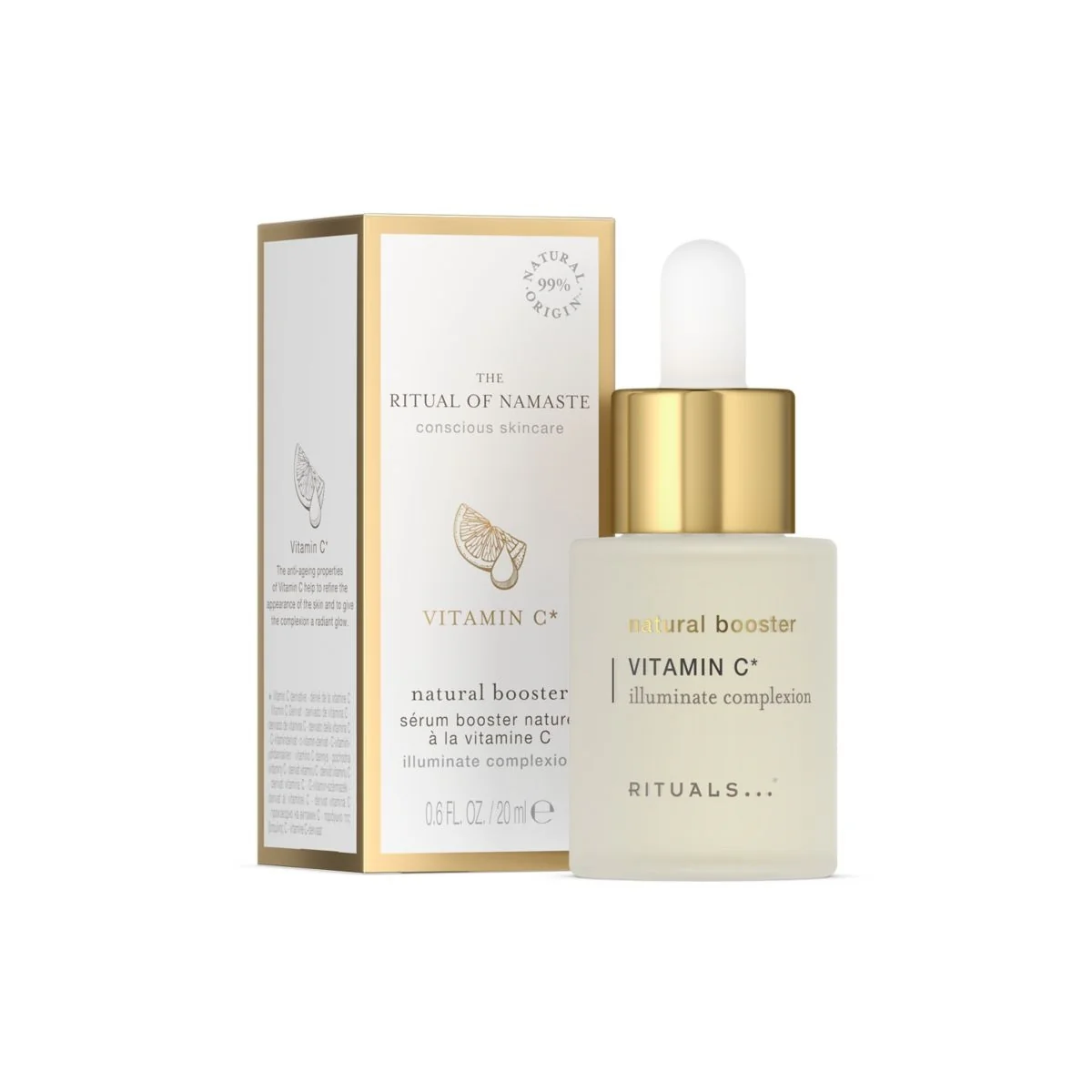 The Ritual of Namaste C-vitamin* Natural Booster - Világosító arcszérum, First Signs arcszérum
