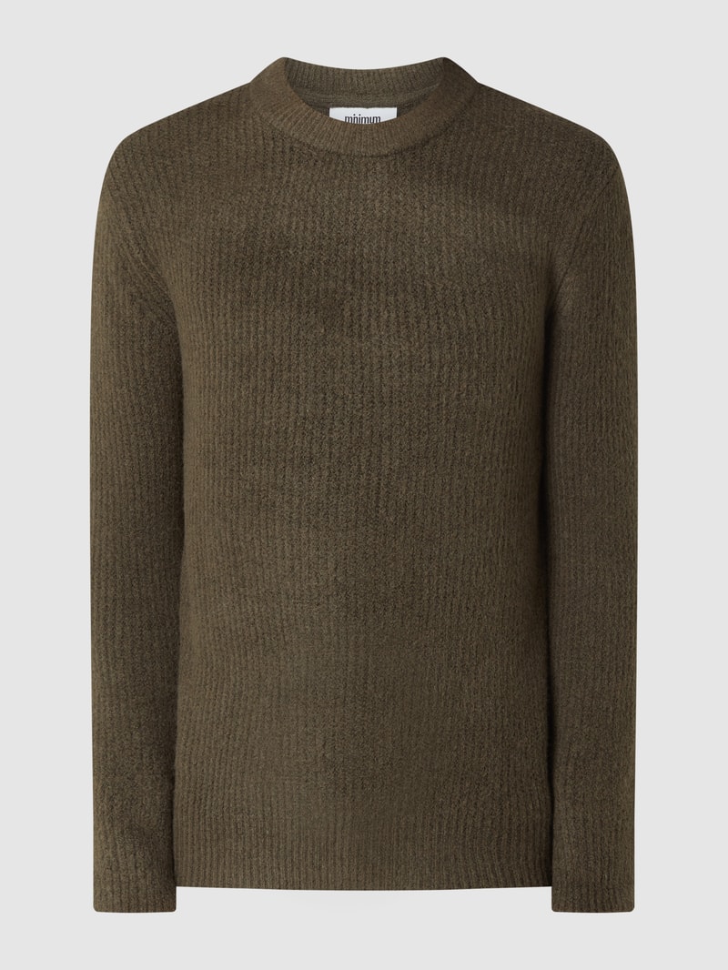 Pullover mit Woll-Anteil Modell 'Unid' in taupe