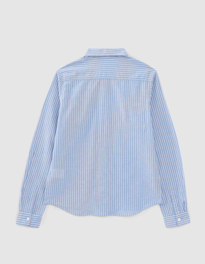 Chemise écrue à rayures bleues garçon