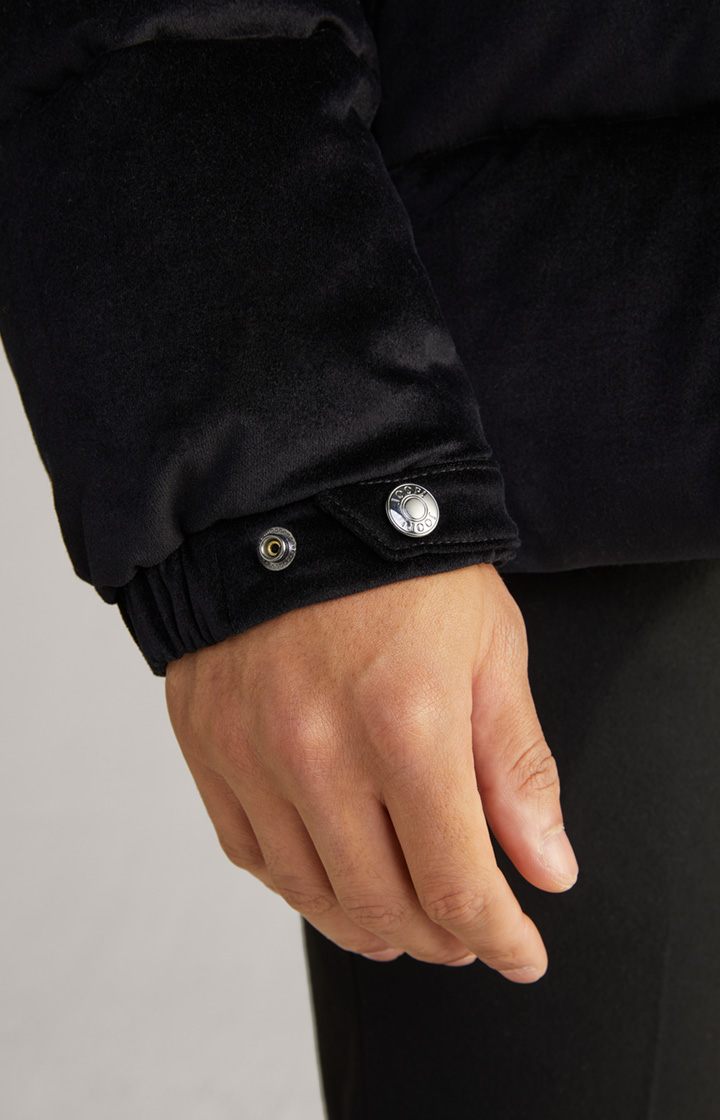 Samt-Steppjacke Baldo in Schwarz