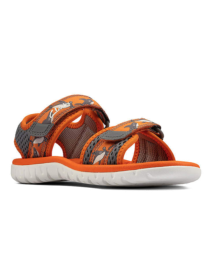 Clarks Sandalen in Grau/ Orange günstig kaufen 32