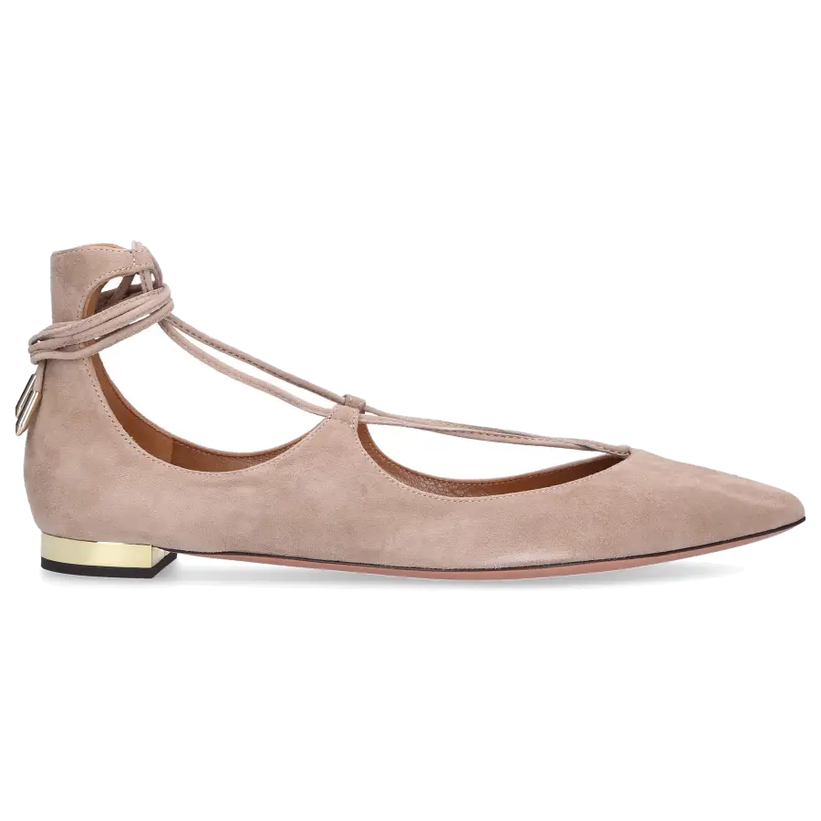 Aquazzura - Sling-Ballerinas CHRISTY Veloursleder camel - braun