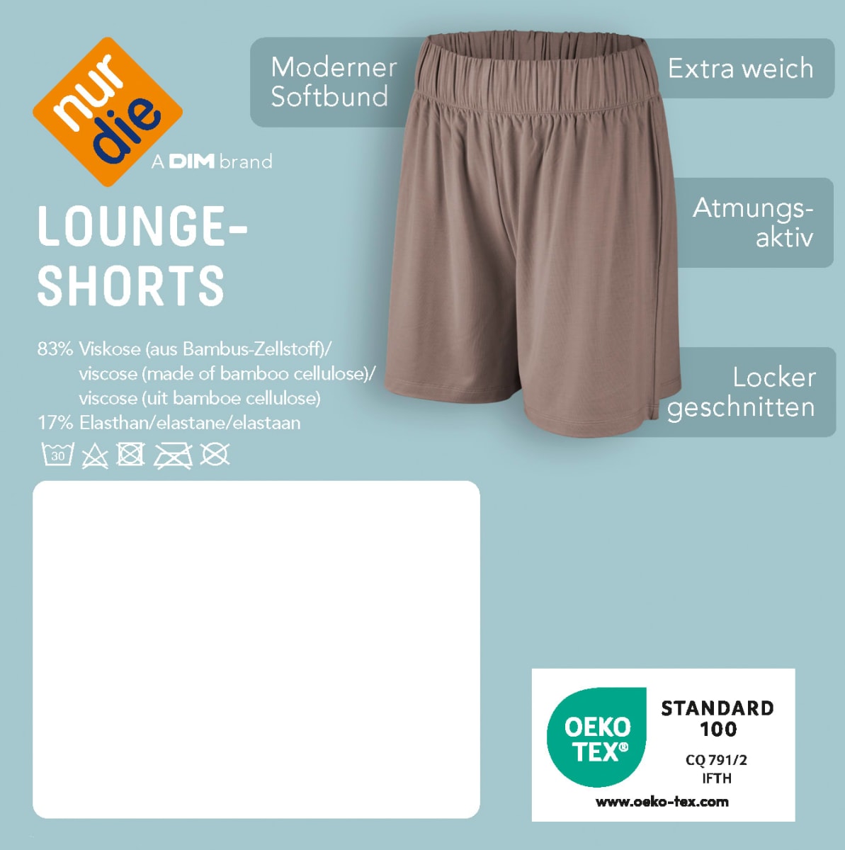 Lounge Shorts aus Viskose braun Gr. 40/42, 1 St