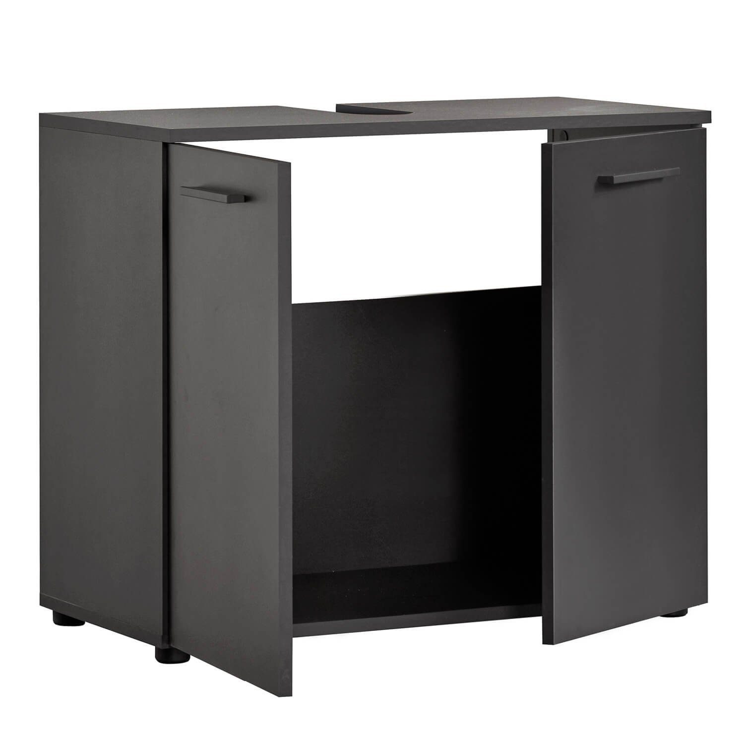 mokebo Waschbeckenunterschrank Der Waschbär (mit 2 Türen) Badschrank in Anthrazit, Waschtischunterschrank, Badezimmerschrank