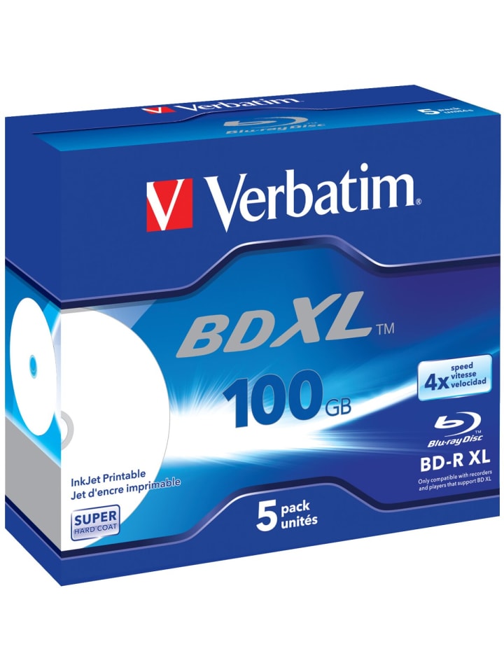 COFI 1453 Verbatim BD-R XL 100GB/2-4x Jewelcase (5 Disc) in Blau günstig kaufen onesize