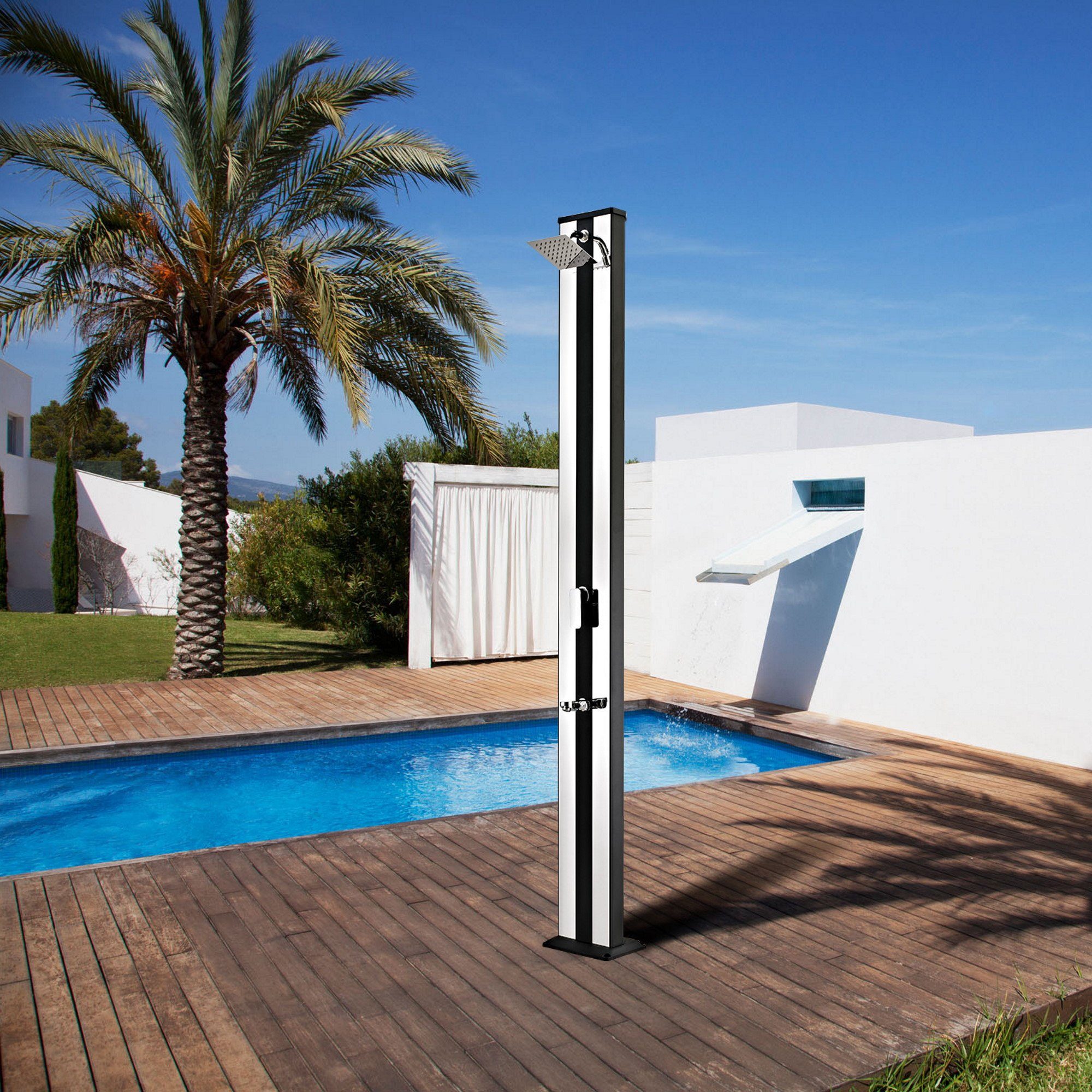 SUMMER FUN Solardusche Solar Dusche 38L Aluminium (Komplett-Set)