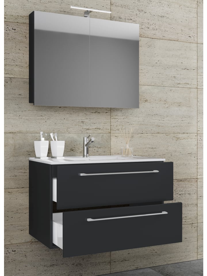 VCM  3-tlg. Waschplatz Waschtisch Badinos Schublade SC in Schwarz günstig kaufen onesize