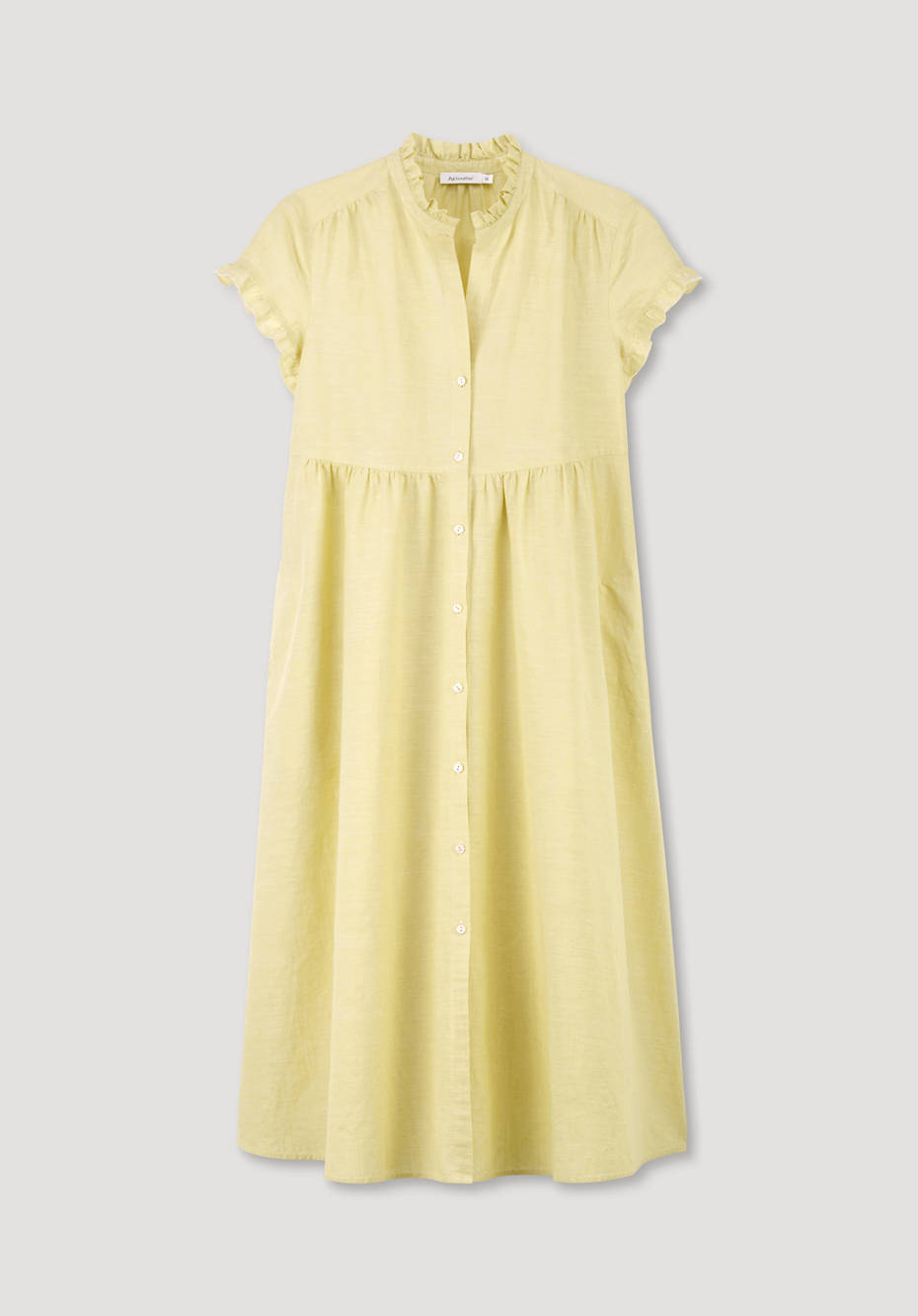 Kleid mit Rüschen aus Bio-Baumwolle und Leinen