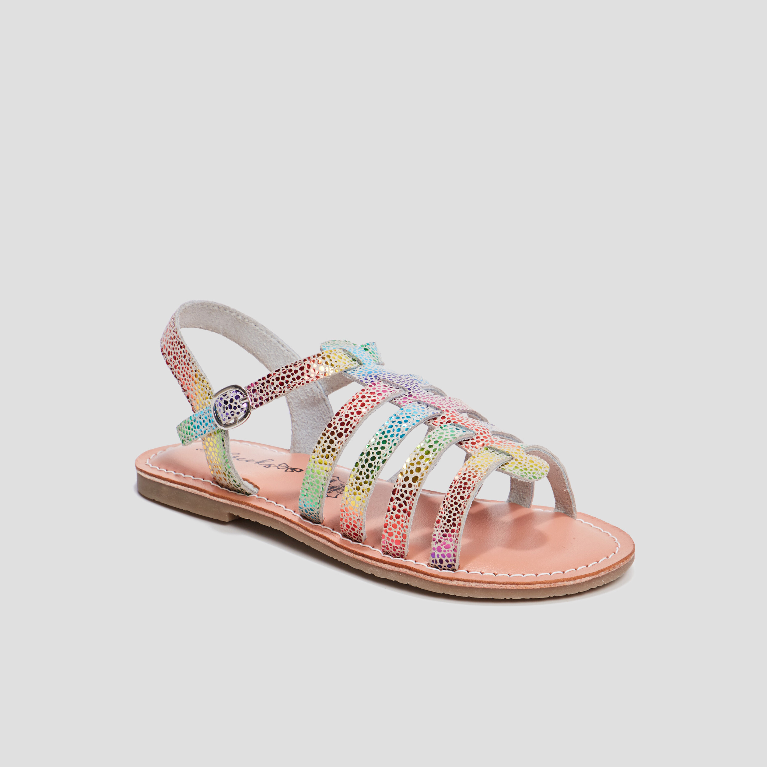 Sandales irisées en cuir Creeks multicolore fille | La Halle