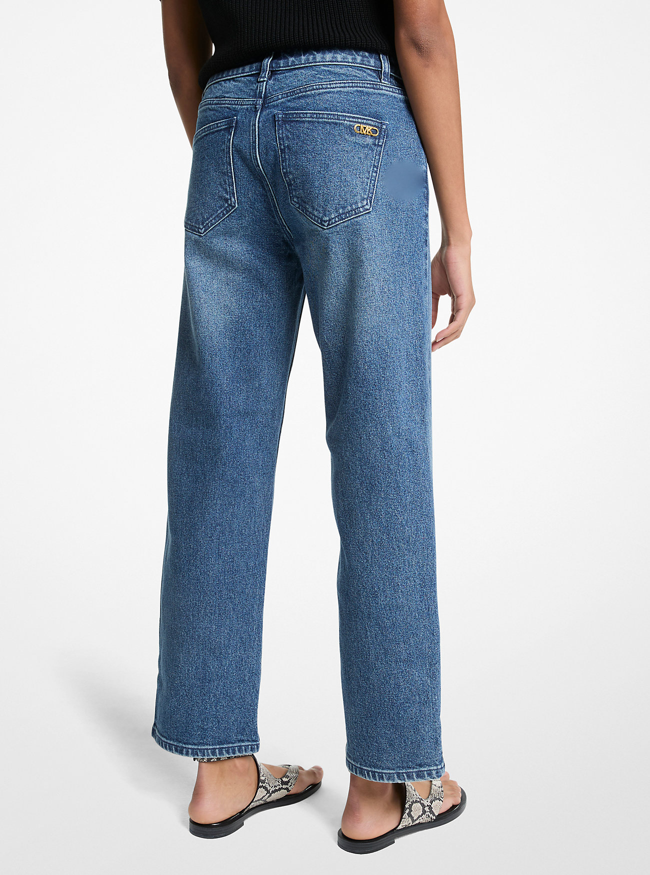 Rette ben stretch denimjeans - DUSK BLÅ VASK