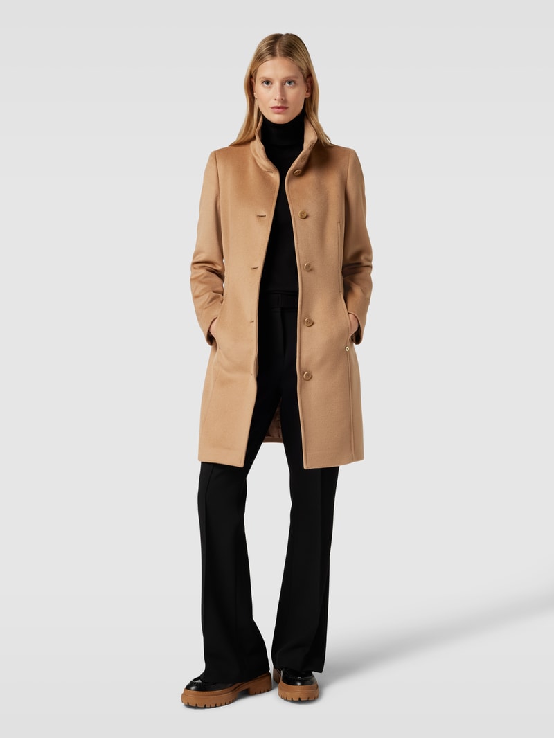 Wollmantel mit Stehkragen Modell 'LIZ' in camel