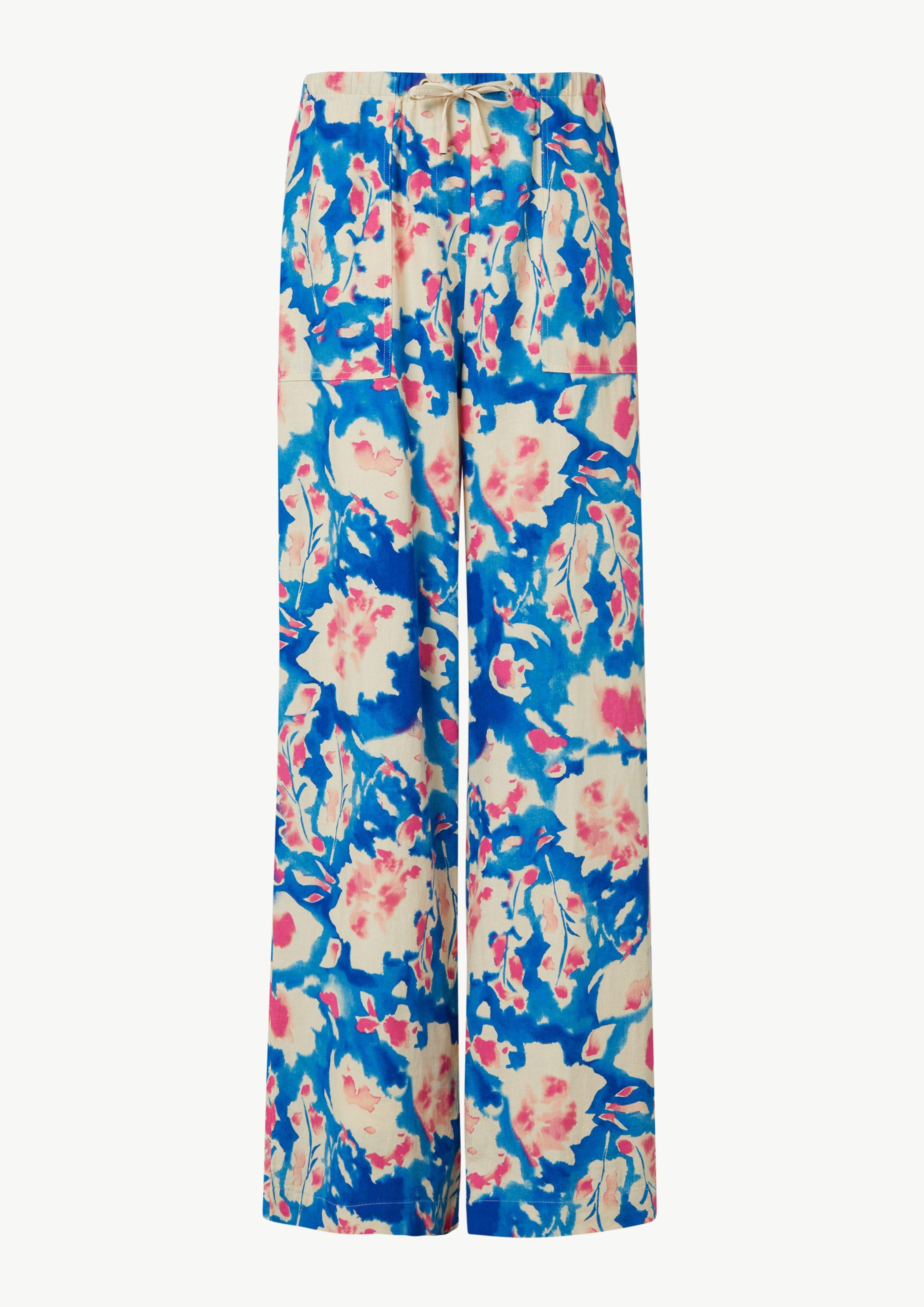 Hose aus Leinenmix - blau