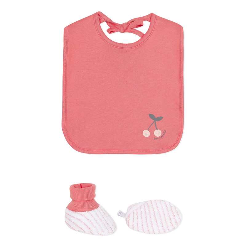 Accessoires en coton rose cerises naissance Absorba