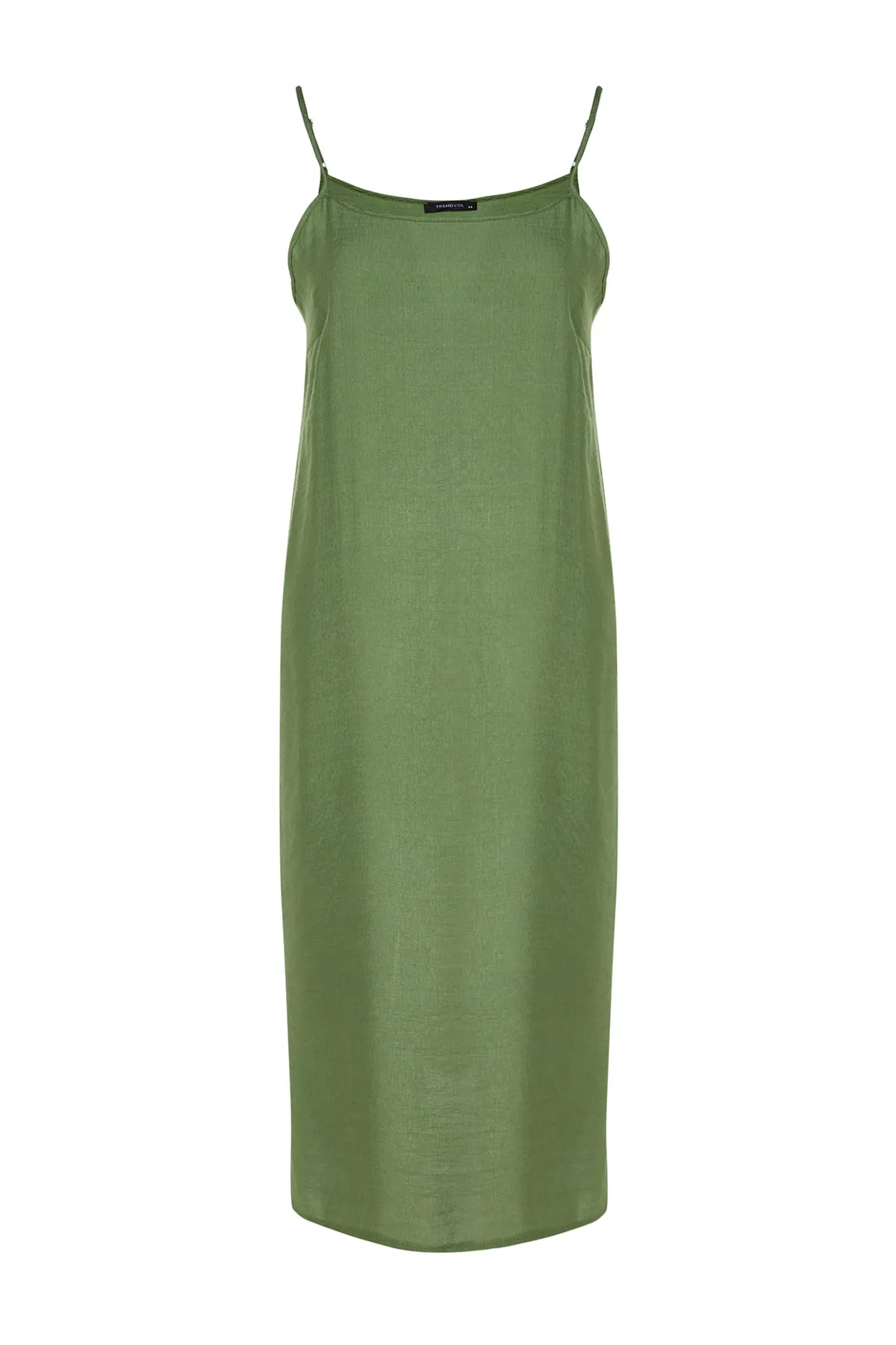 Trendyol Curve  Khakifarbenes, schlicht gewebtes Kleid TBBSS23AH00145