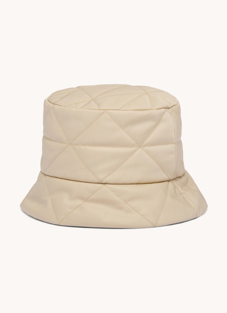 Cappello a secchiello trapuntato Prada con logo