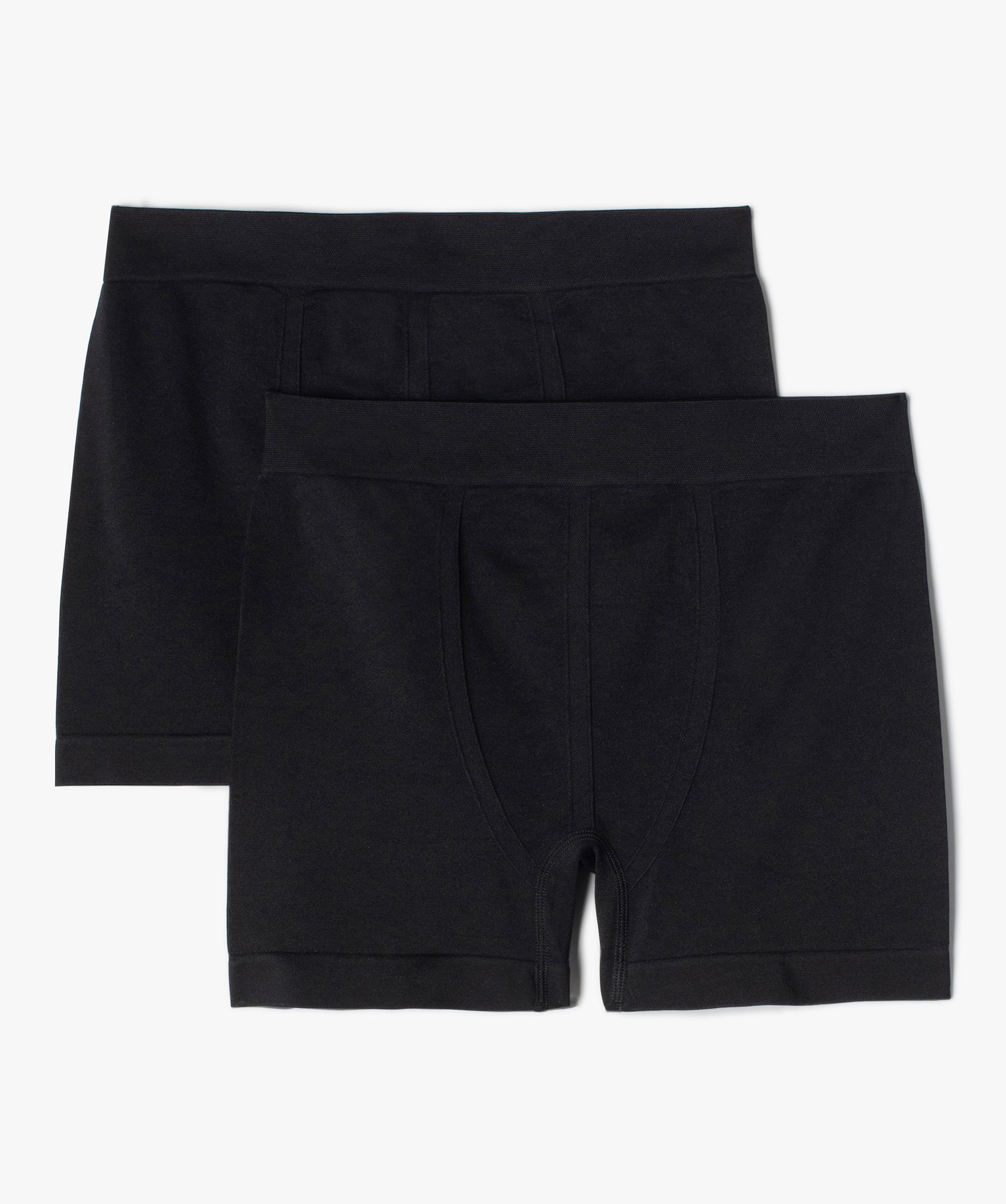 Boxer en maille extensible sans coutures uni homme (lot de 2) noir | GEMO