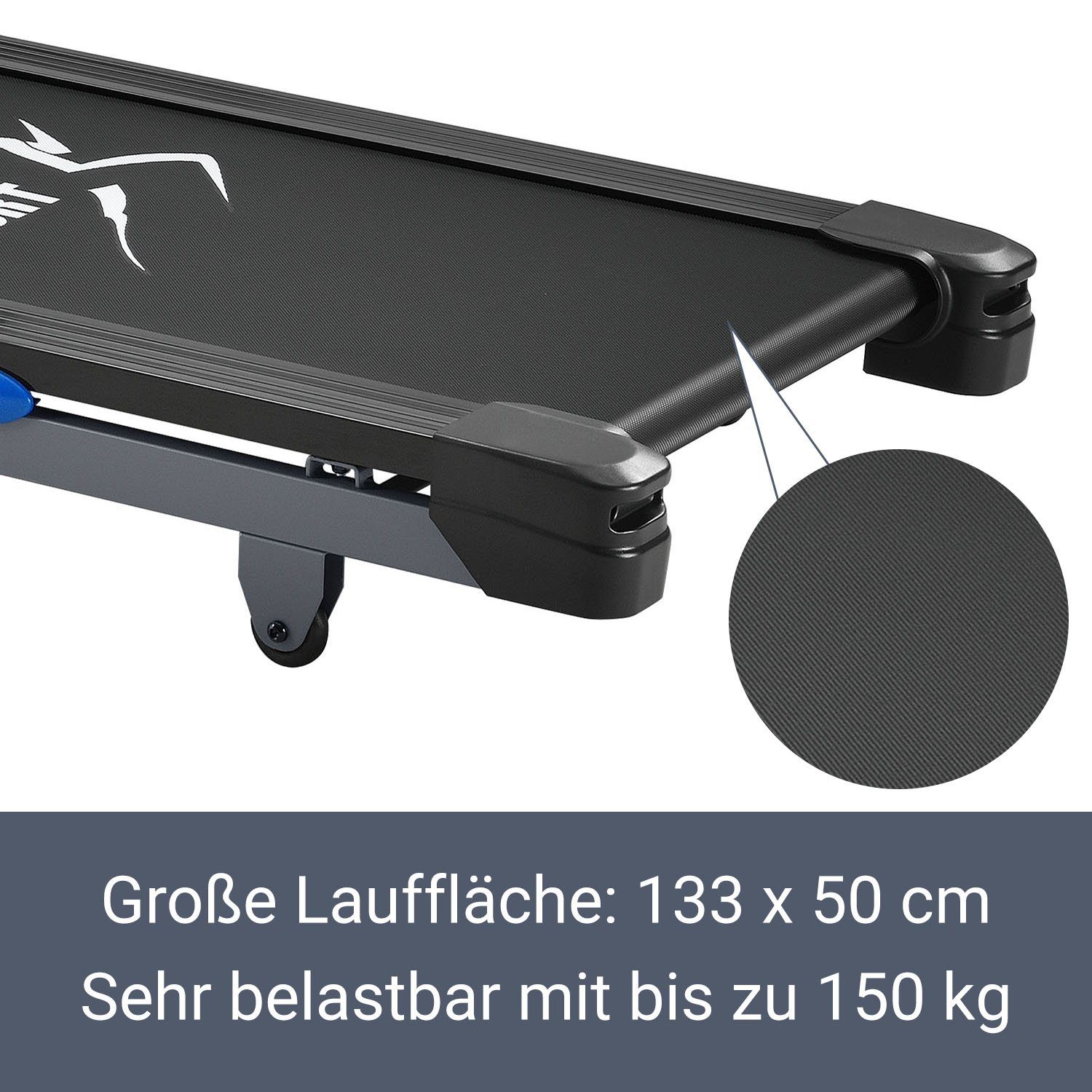ArtSport Laufband Speedrunner 6000, moderner LCD Bildschirm, 99 Trainingsprogramme, mit Pulssensoren