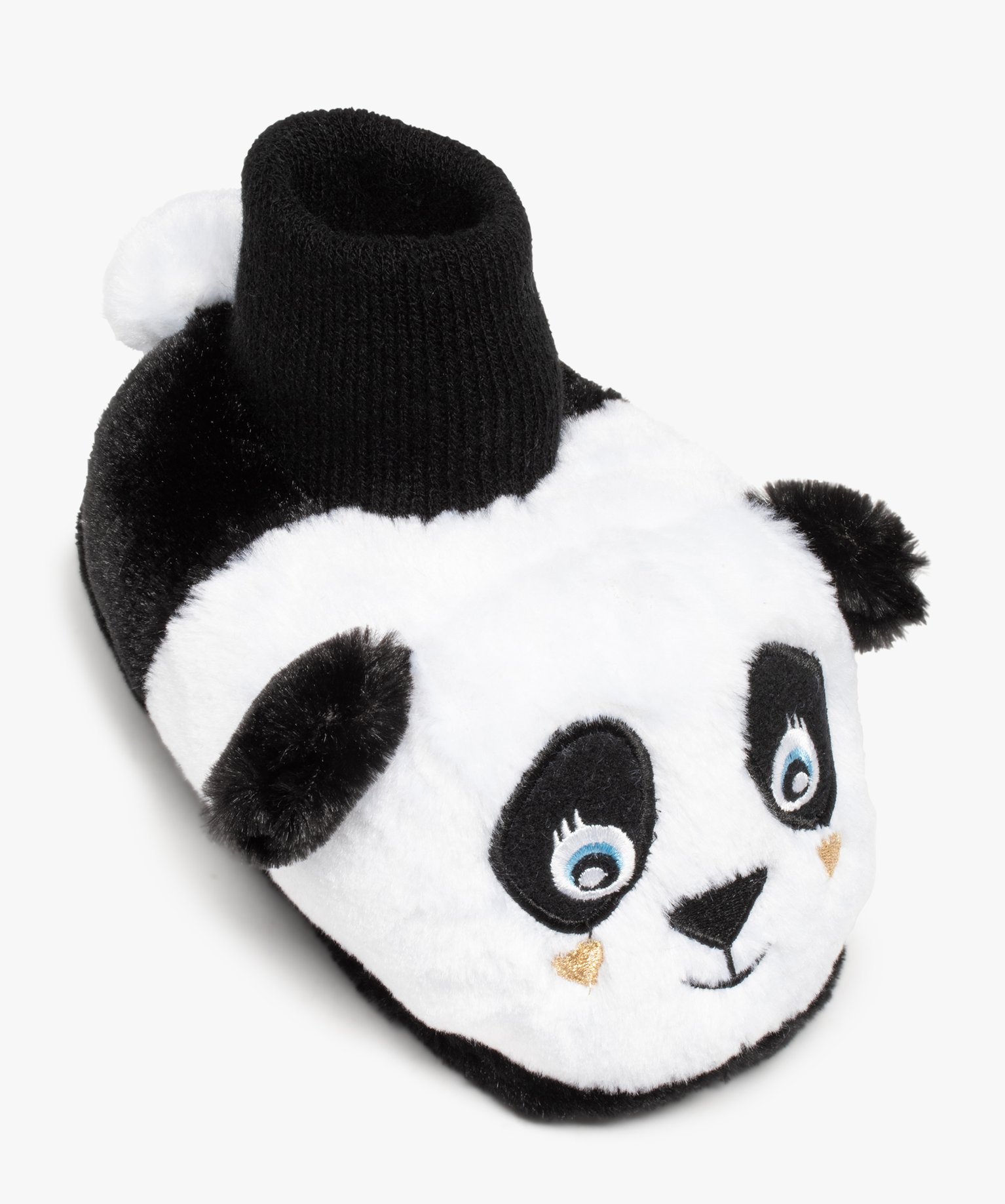 Chaussons fille 3D panda avec col chaussette blanc | GEMO
