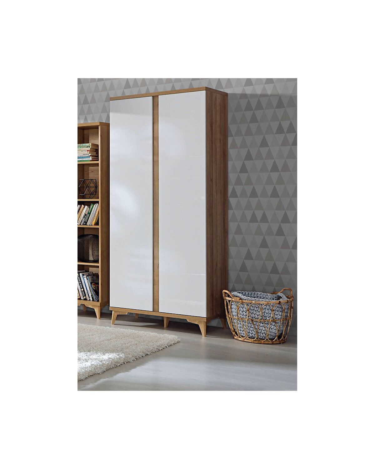 Kleiderschrank Stauraumschrank Fiord 85cm 2-türig