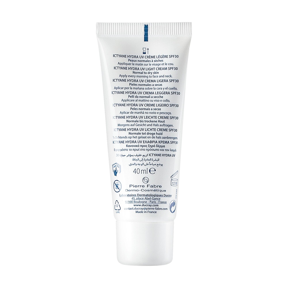 Ducray Ictyane visage creme hydra UV SPF30 - 40  ml Crème hydratante