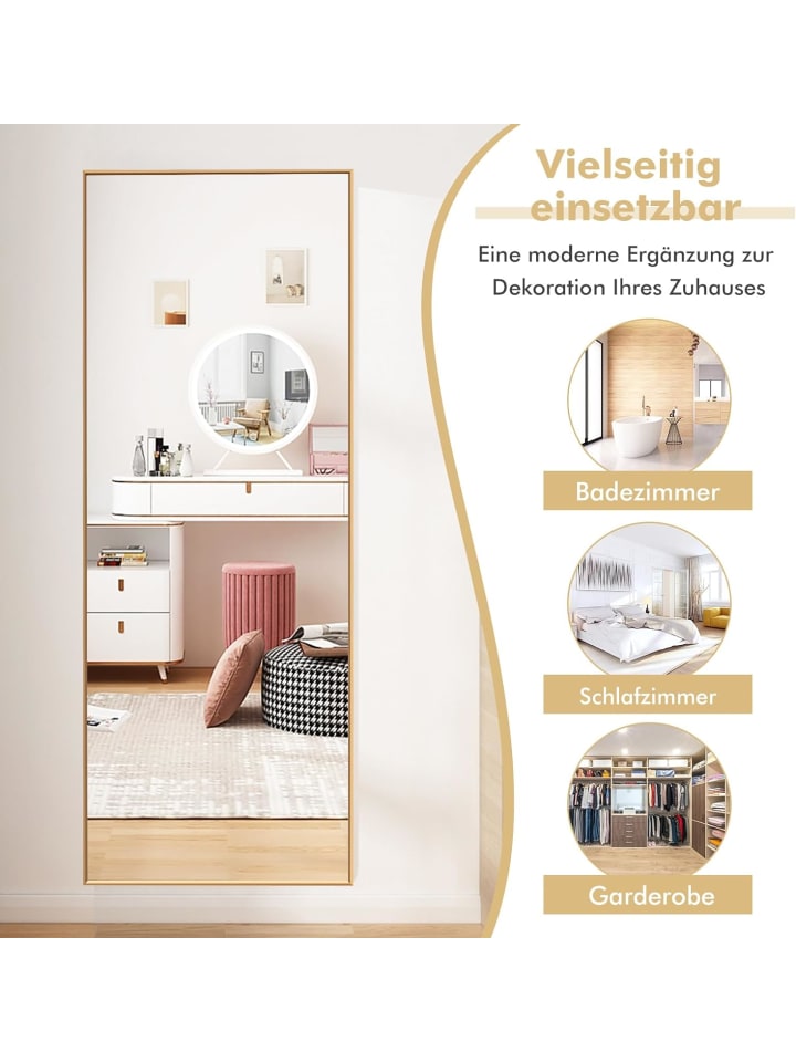 COSTWAY Wandspiegel in Gold günstig kaufen 150 cm