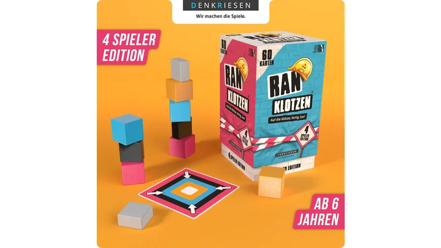 Denkriesen - RANKLOTZEN - „Auf die Klötze, fertig, los!“ - 4 Spieler Edition