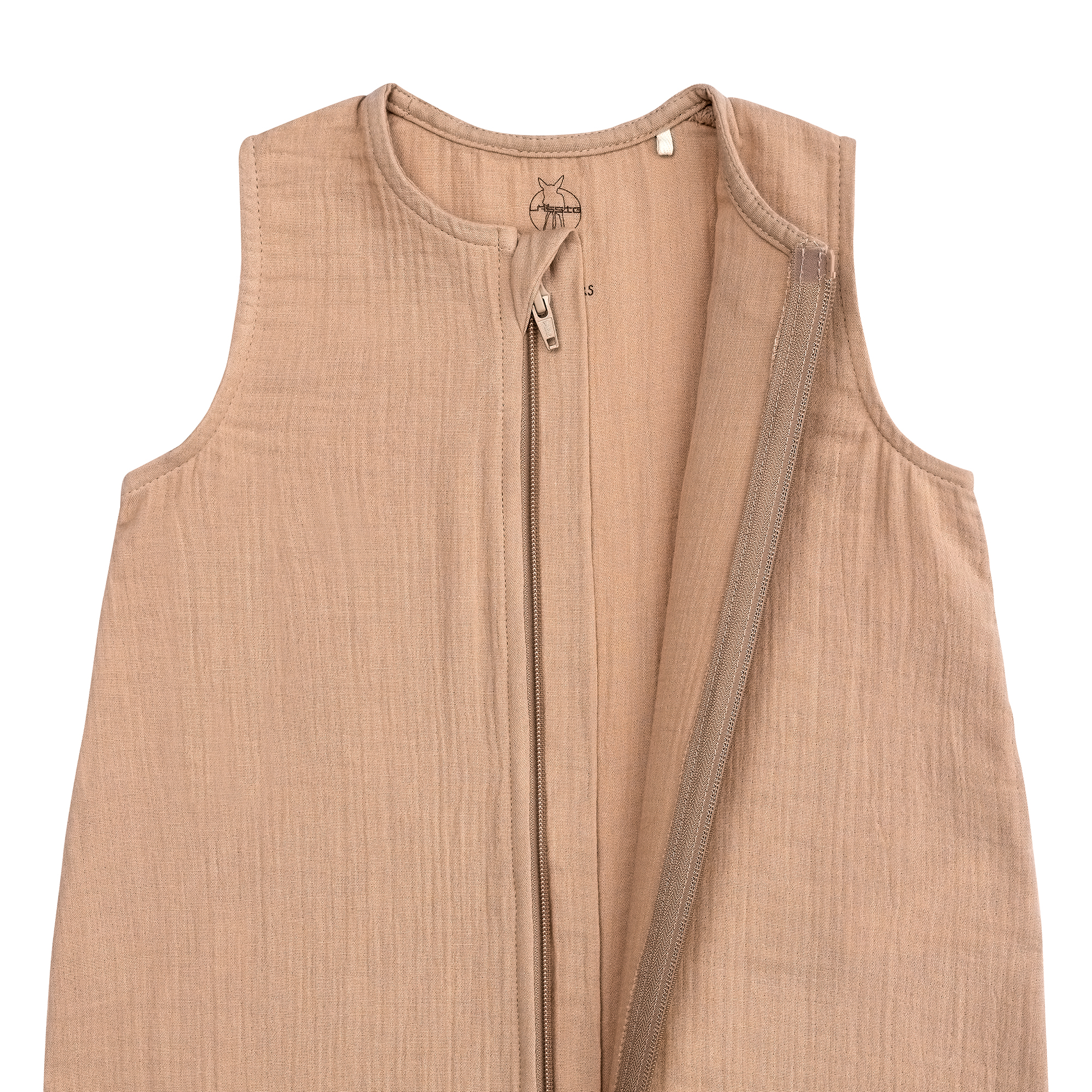 Musselin Kinder Schlafoverall 1 TOG - Bio Baumwolle, Braun