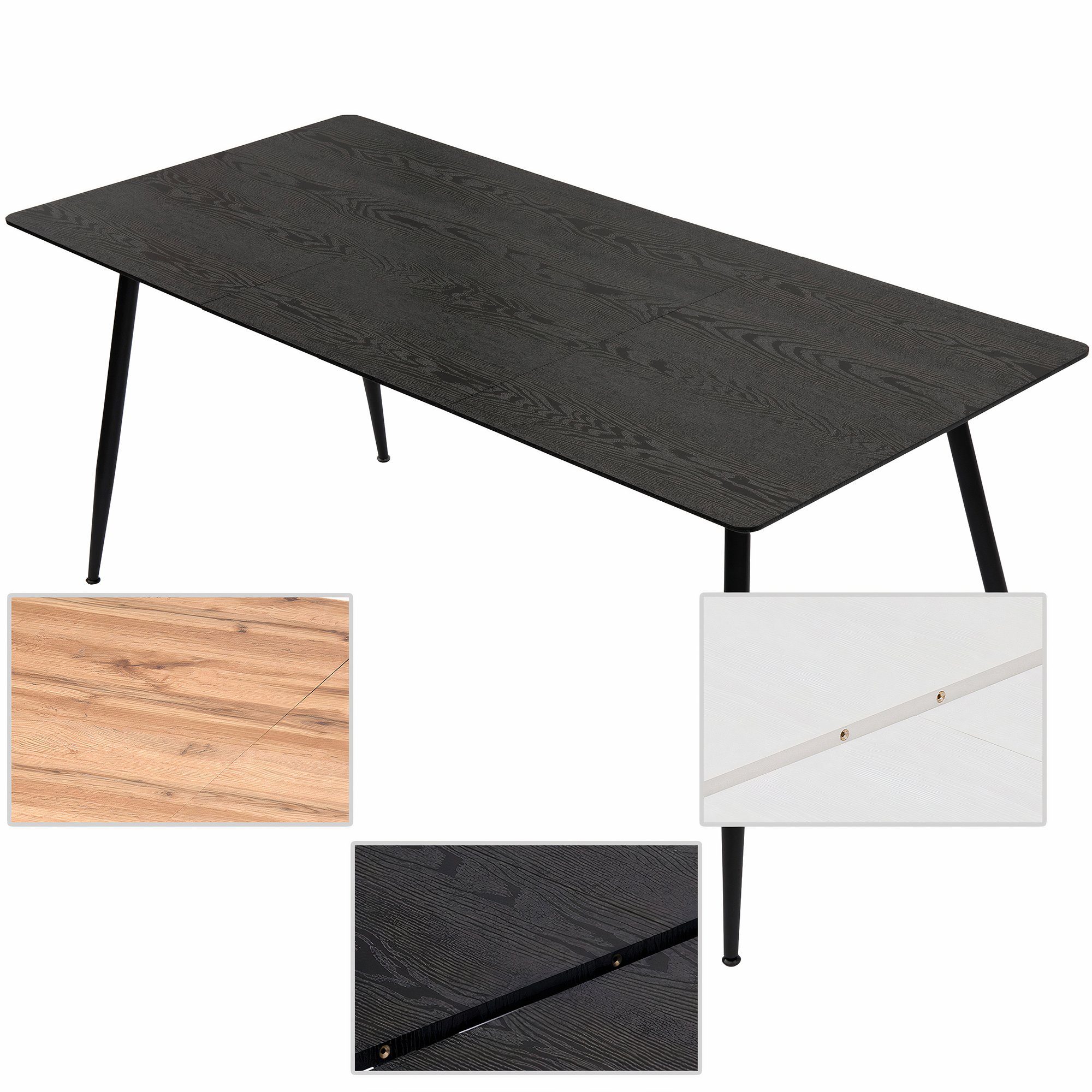 TRISENS Esstisch Emilia, Esstisch ausziehbar 120-150-180x80cm 4-10Pers. Ovaler Tisch Holz Optik