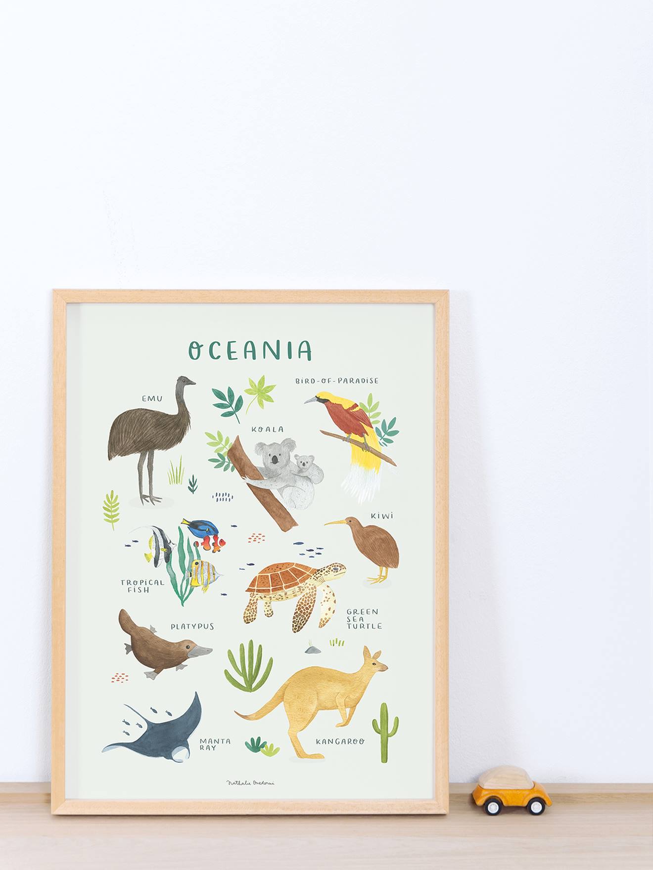 Affiche Animaux d'Océanie Living Earth LILIPINSO marron