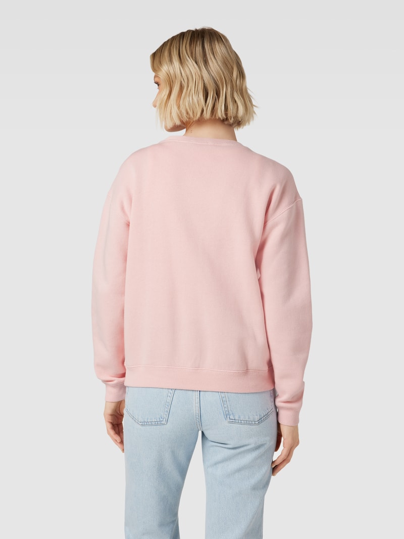 Sweatshirt mit Label-Stitching in pink