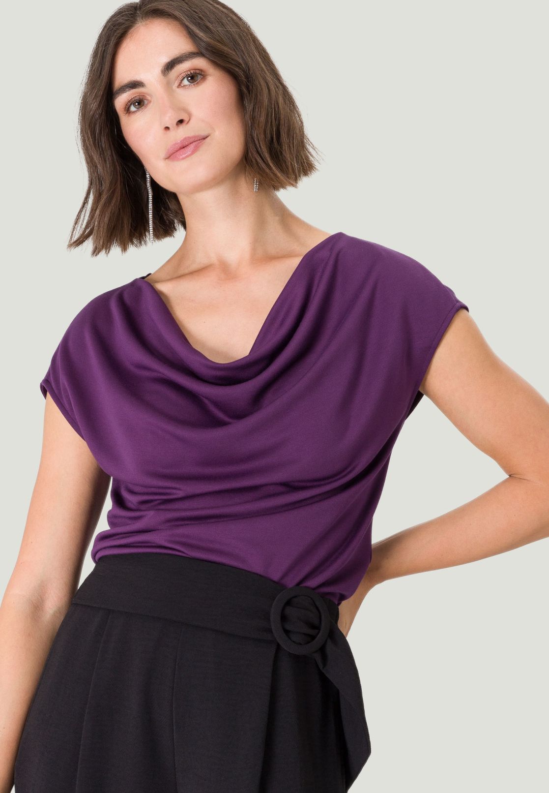 Shirt mit Wasserfallausschnitt
