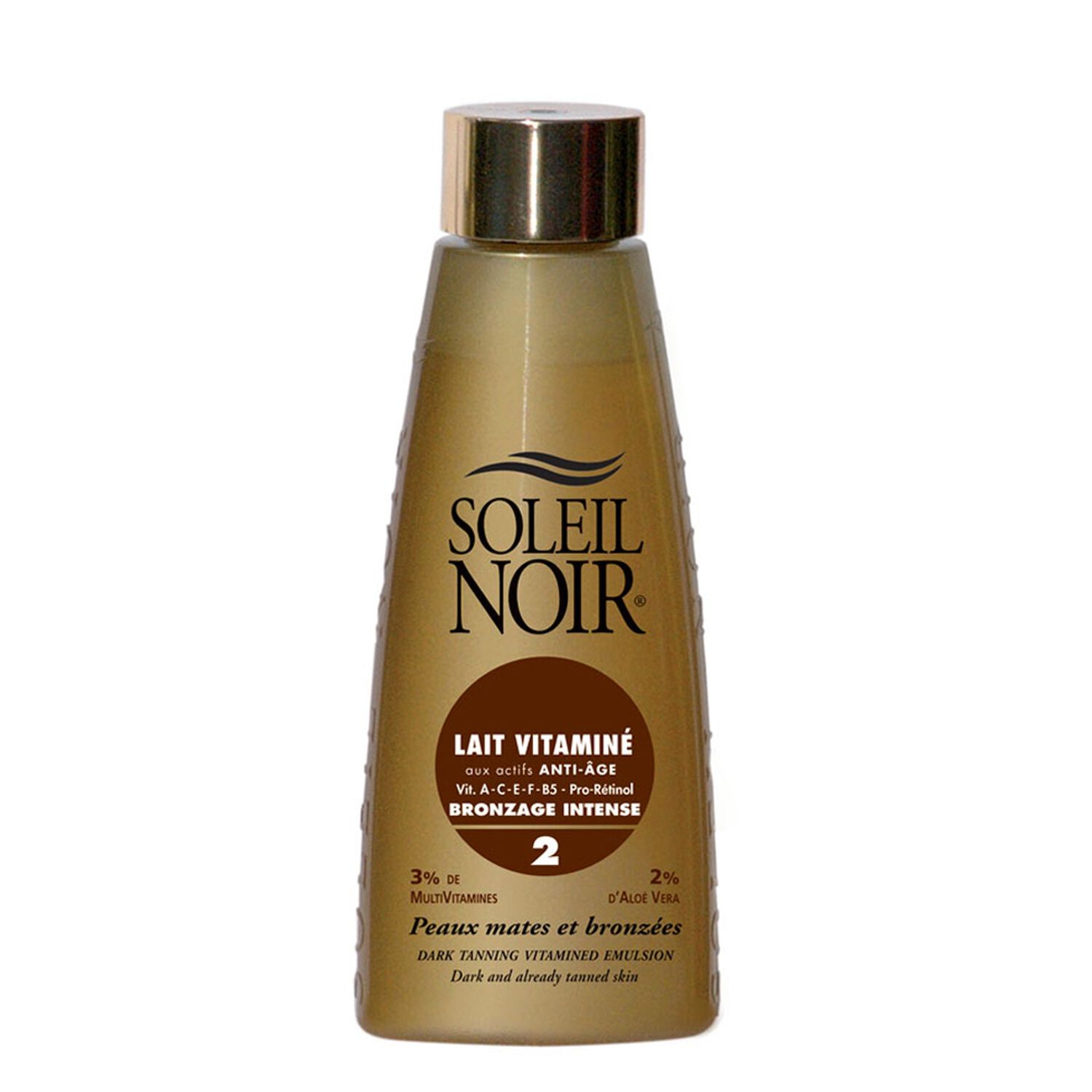 Soleil Noir Lait Vitaminé Bronzage Intense 2 Peaux Mates et Bronzées 150 ml