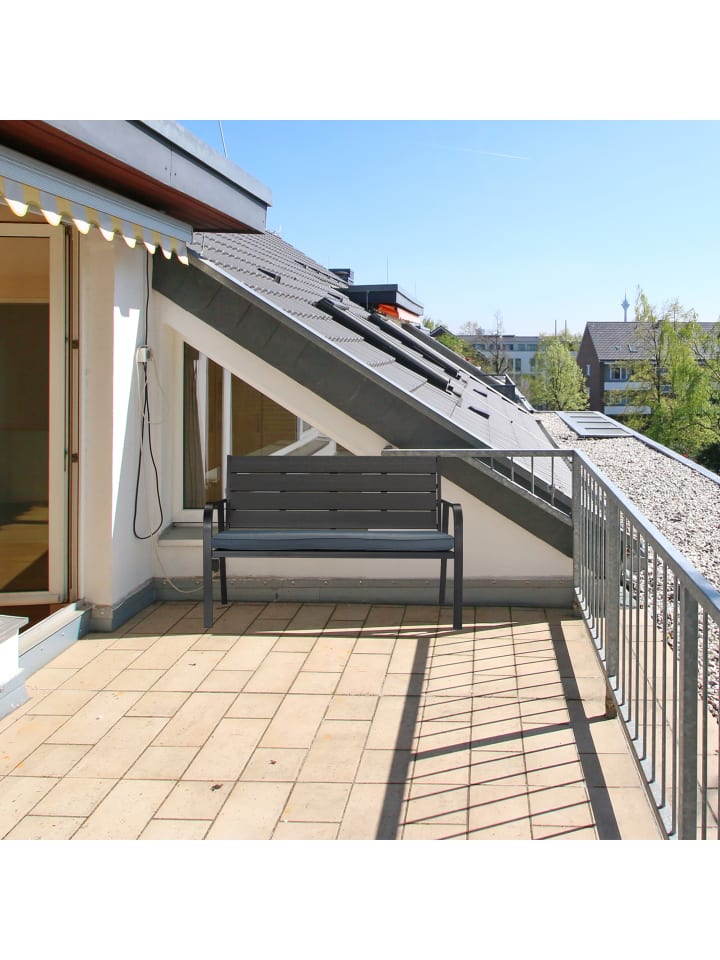 relaxdays Gartenbank in Schwarz - (B)118 x (H)78 x (T)66 cm günstig kaufen onesize
