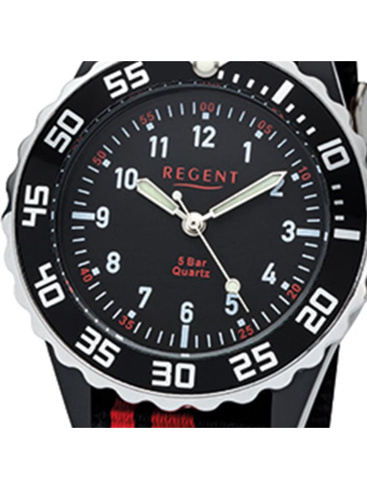 Regent Analog-Armbanduhr Regent Kinderuhren schwarz, rot mittel (ca. 33mm) günstig kaufen onesize