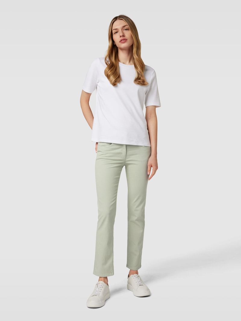 Hose mit Label-Details Modell 'CARLA' in khaki