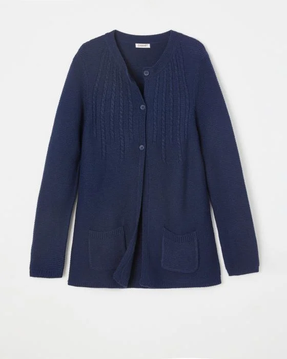 Cardigan maille fantaisie manches longues