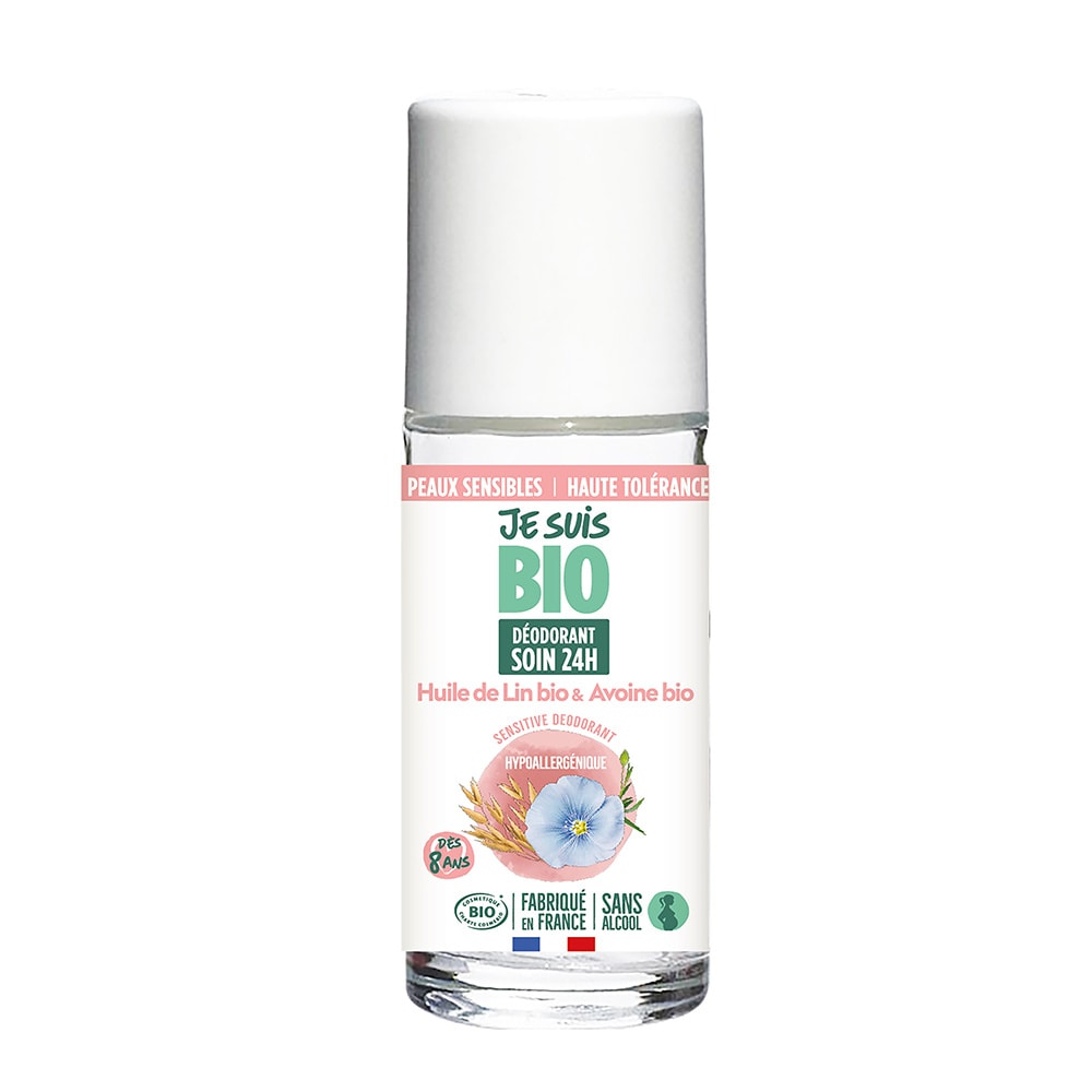je suis bio Déodorant roll-on 24h avoine lin peau sensible 50ml Déodorant
