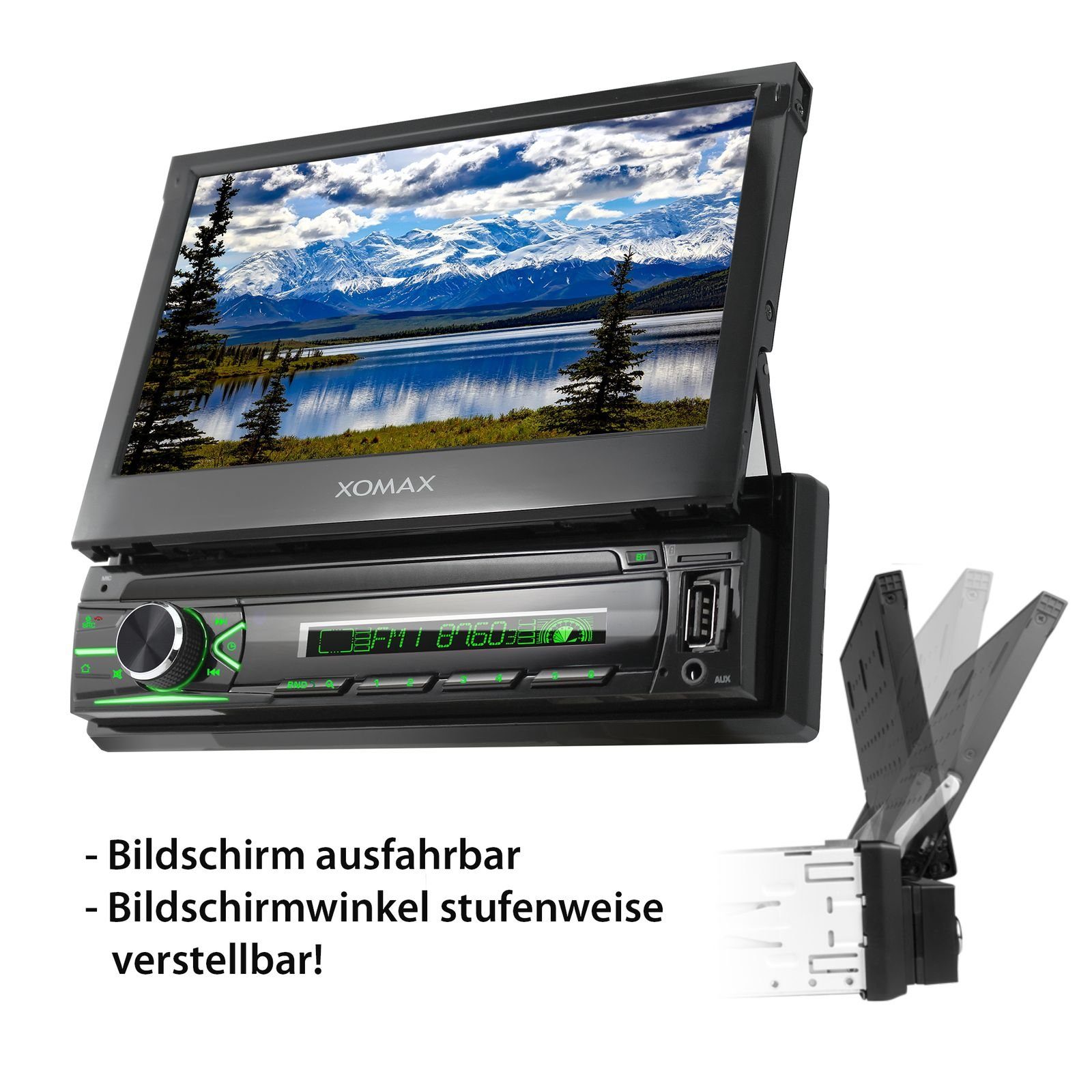 XOMAX XM-V746 Autoradio mit 7 Zoll Bildschirm, Bluetooth, USB, SD, 1 DIN Autoradio