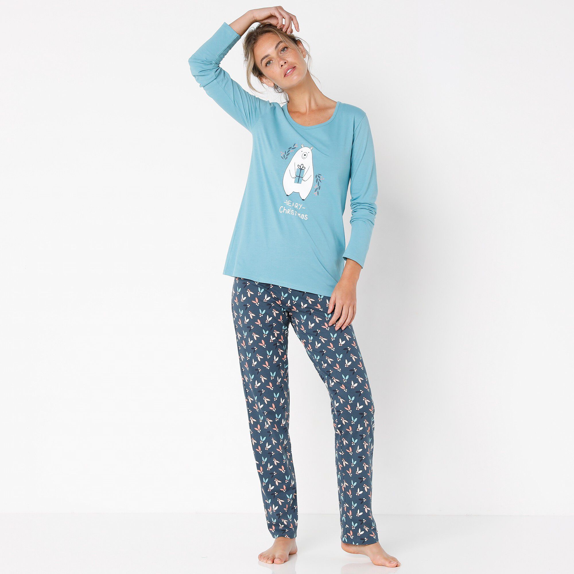 Pyjama imprimé ours avec pochon