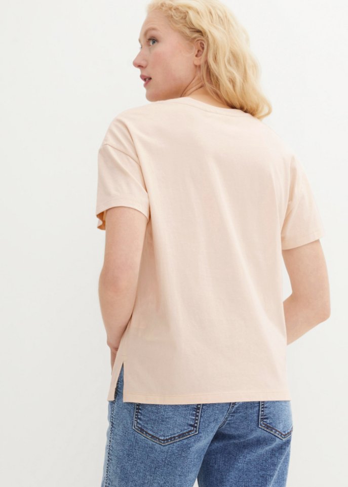 T-Shirt mit platziertem Druck aus Bio-Baumwolle