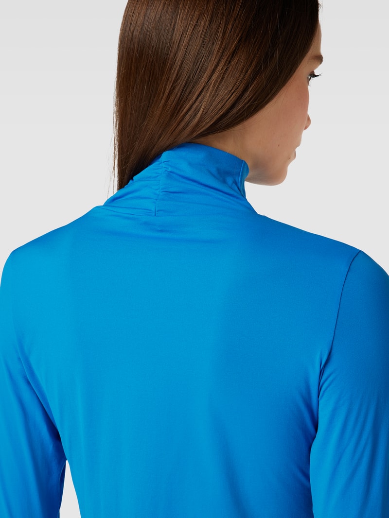 Longsleeve mit Stehkragen in royalblau