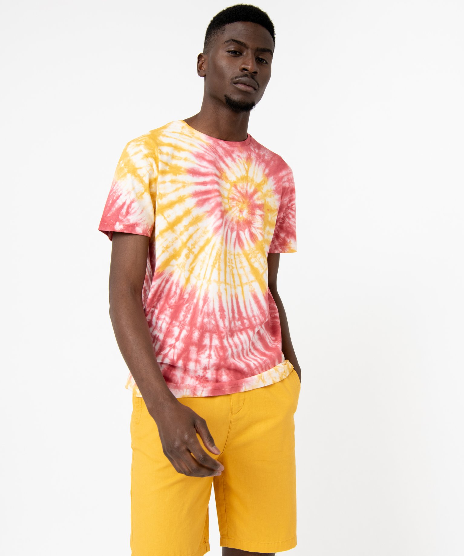 Tee-shirt à manches courtes effet tie and dye homme blanc | GEMO